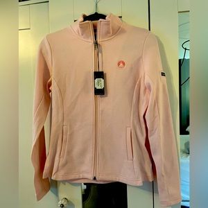 Women’s Hotel del Coronado zip up shirt / lightweight jacket, pink, S. NWT.